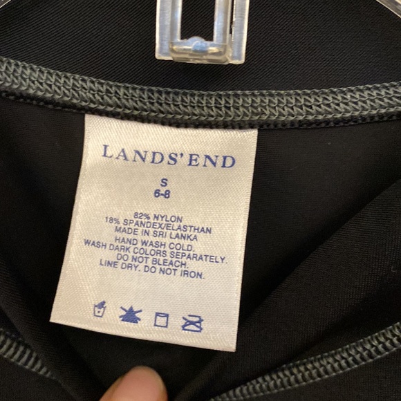 Land’s End rashguard long sleeve swim shirt top black - Picture 2 of 4